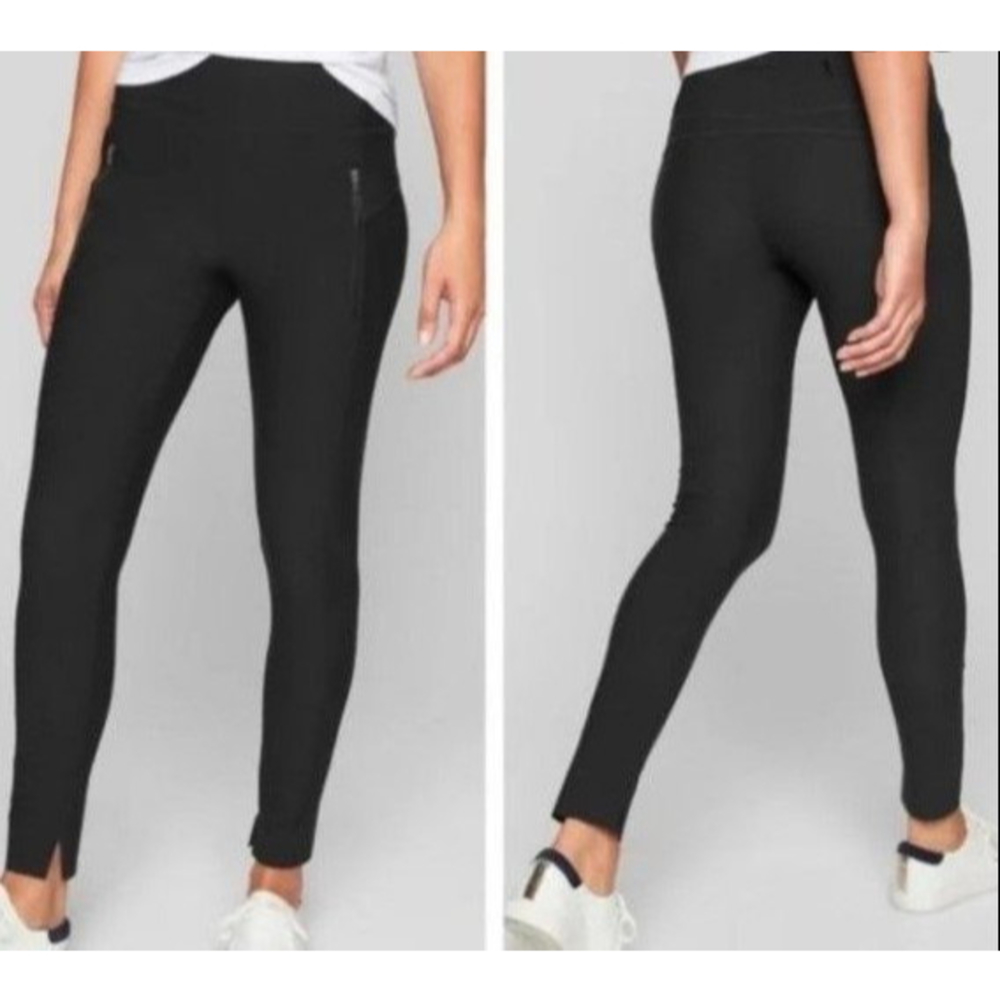 Athleta Womens Small Stellar Tight Pant Zipper Pocket Legging Stretch 7/…